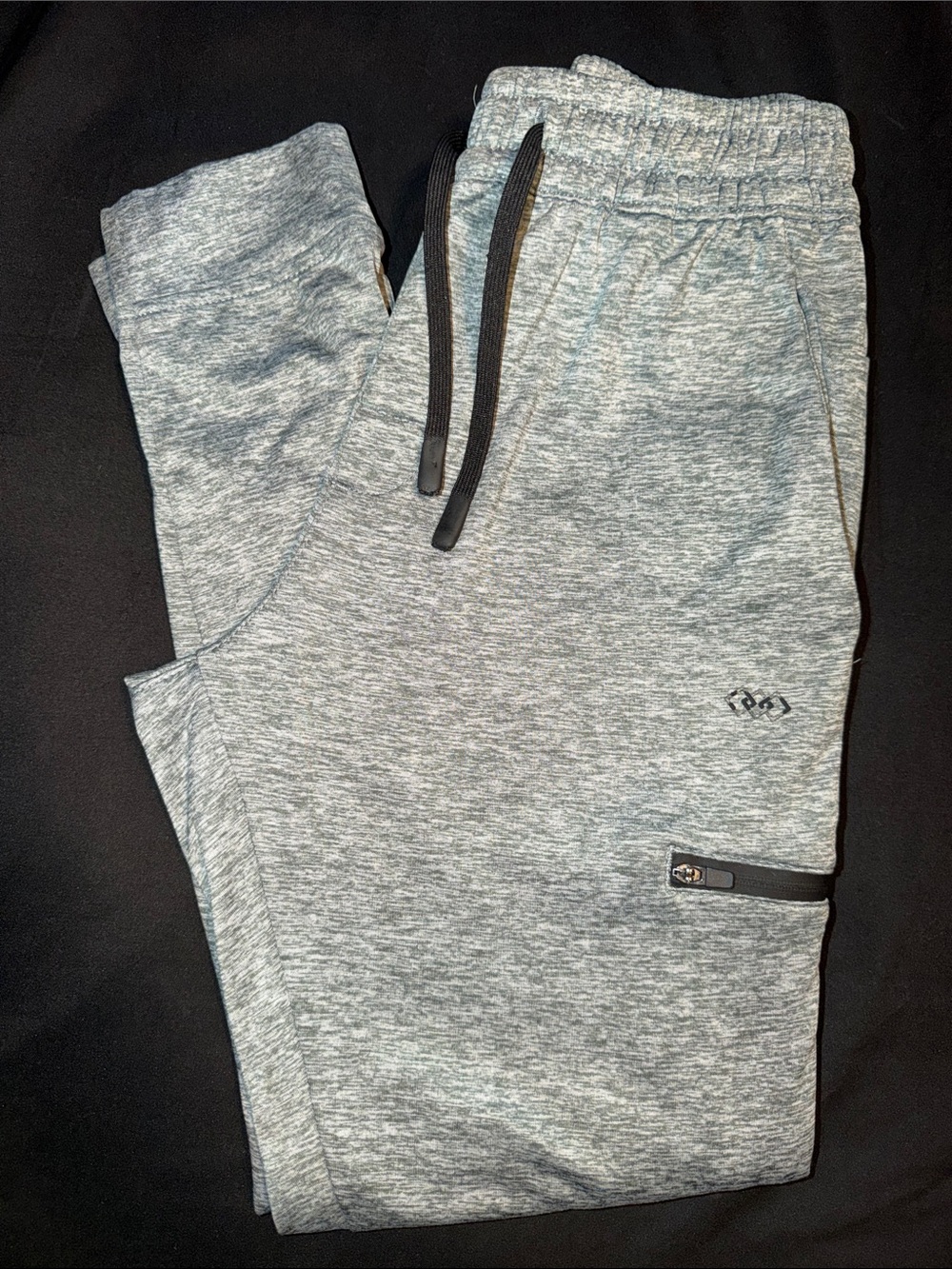 LEG3ND Kid Boy Youth Heather Gray Jogger Sweatpants Bottoms with Zipper Pocket